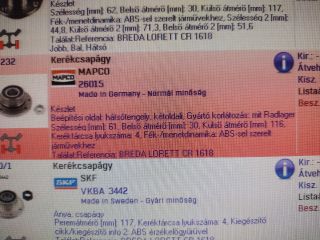 bontott ALFA ROMEO 145 Kerékcsapágy