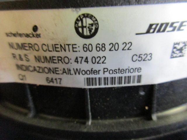 bontott ALFA ROMEO 159 Hangszóró (Pozíciófüggetlen)
