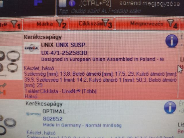 bontott ALFA ROMEO 33 Kerékcsapágy