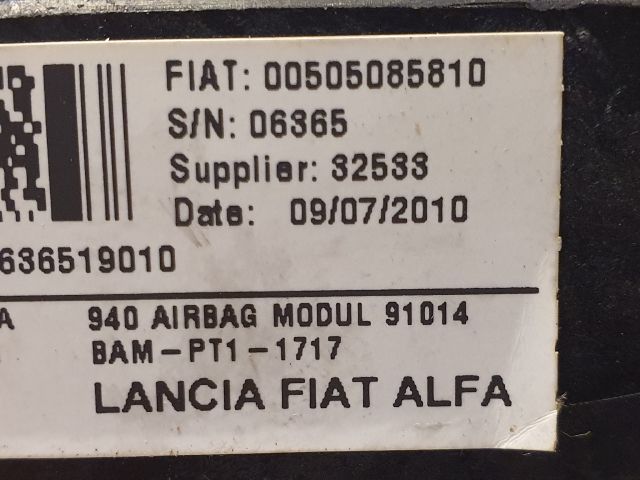 bontott ALFA ROMEO GIULIETTA Utasoldali Légzsák