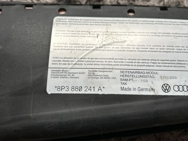 bontott AUDI A3 Bal Oldallégzsák