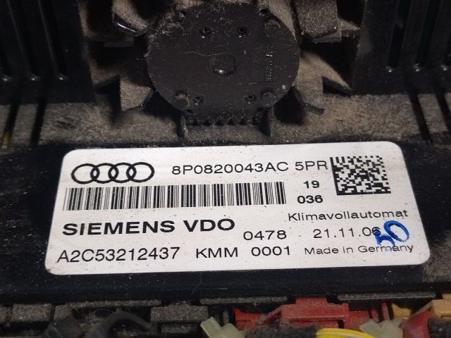 bontott AUDI A3 Fűtéskapcsoló (digit klímás)