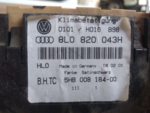 bontott AUDI A3 Fűtéskapcsoló (digit klímás)