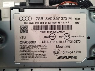 bontott AUDI A3 Navigációs Fejegység