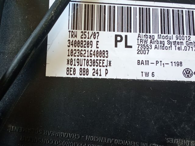 bontott AUDI A4 B6 Bal Oldallégzsák