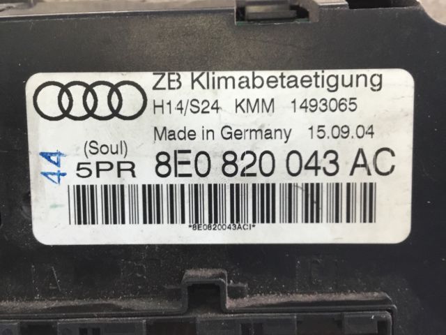 bontott AUDI A4 B6 Fűtéskapcsoló (digit klímás)