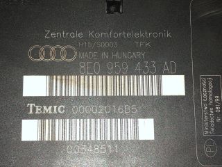 bontott AUDI A4 B6 Komfort Elektronika