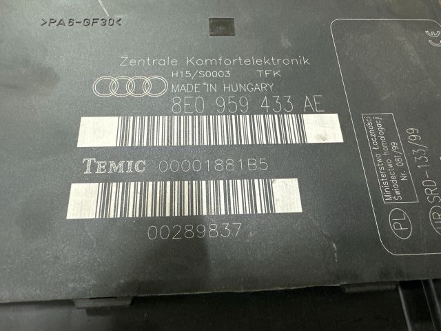 bontott AUDI A4 B6 Komfort Elektronika