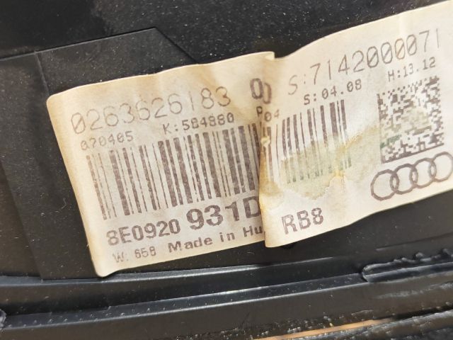 bontott AUDI A4 B7 Kilométeróra