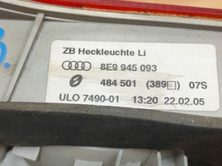 bontott AUDI A4 B7 Bal Belső Hátsó Lámpa