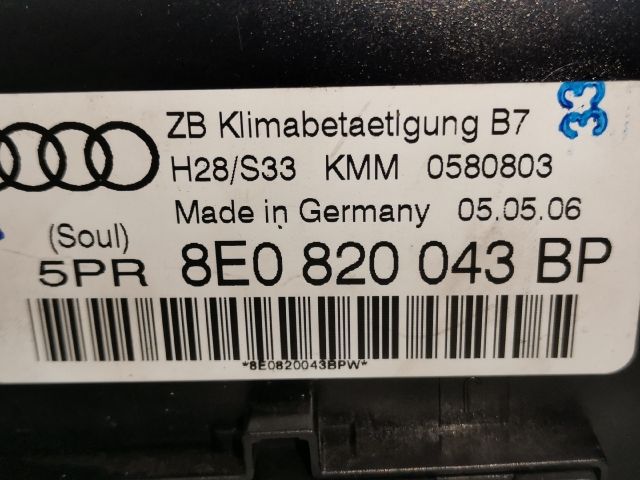 bontott AUDI A4 B7 Fűtéskapcsoló (digit klímás)