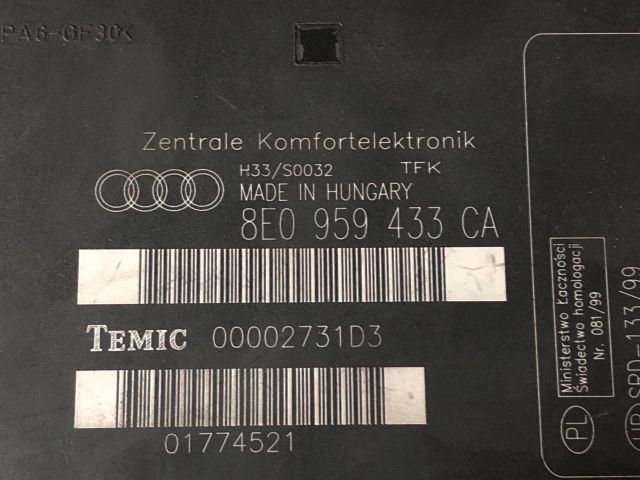 bontott AUDI A4 B7 Komfort Elektronika