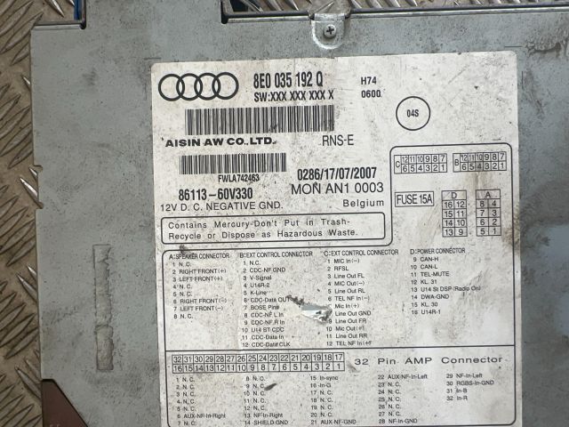 bontott AUDI A4 B7 Navigációs Fejegység