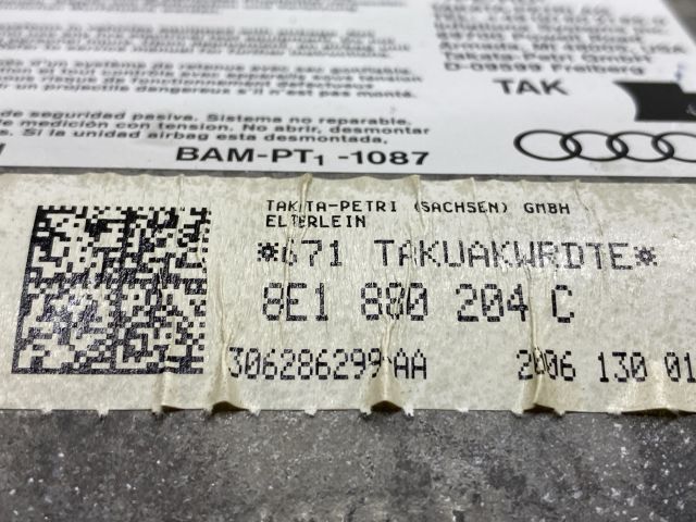 bontott AUDI A4 B7 Utasoldali Légzsák