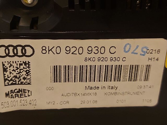 bontott AUDI A4 B8 Kilométeróra