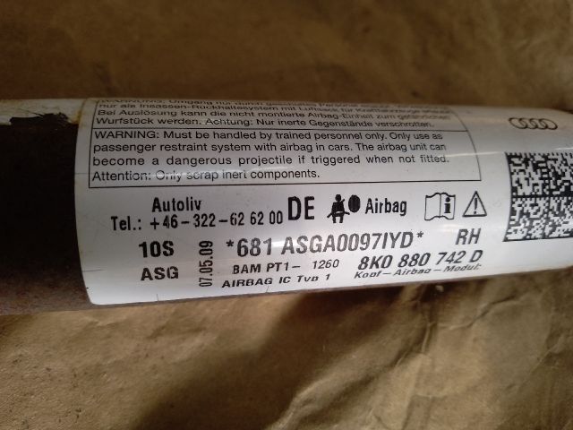 bontott AUDI A4 B8 Jobb első Függöny Légzsák