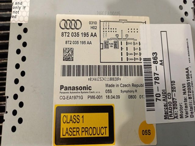 bontott AUDI A4 B8 Rádió / CD