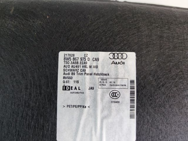 bontott AUDI A4 B9 Csomagtérajtó Burkolat Alsó