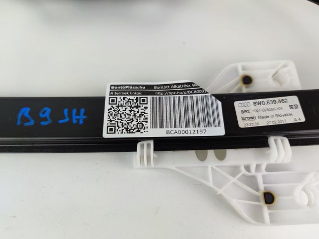 bontott AUDI A4 B9 Jobb hátsó Ablakemelő Szerkezet (Elektromos)