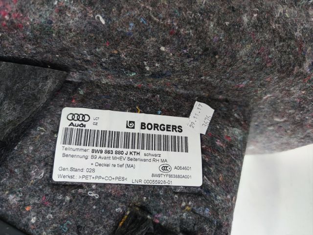 bontott AUDI A4 B9 Jobb hátsó Csomagtér Burkolat (Műanyag)