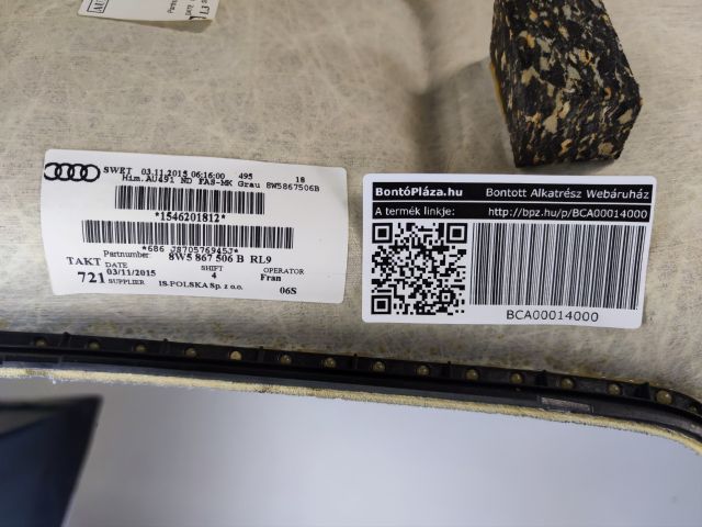 bontott AUDI A4 B9 Tetőkárpit