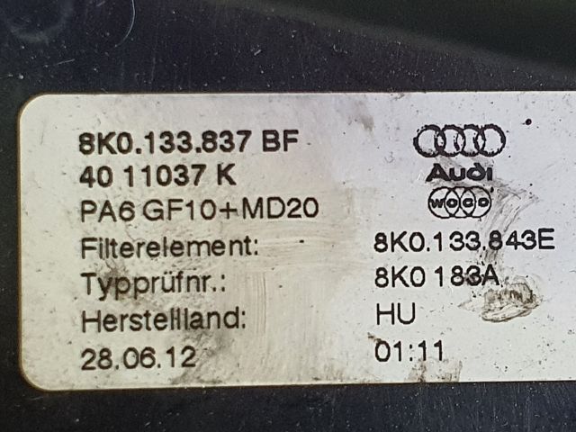 bontott AUDI A5 Légszűrő Ház