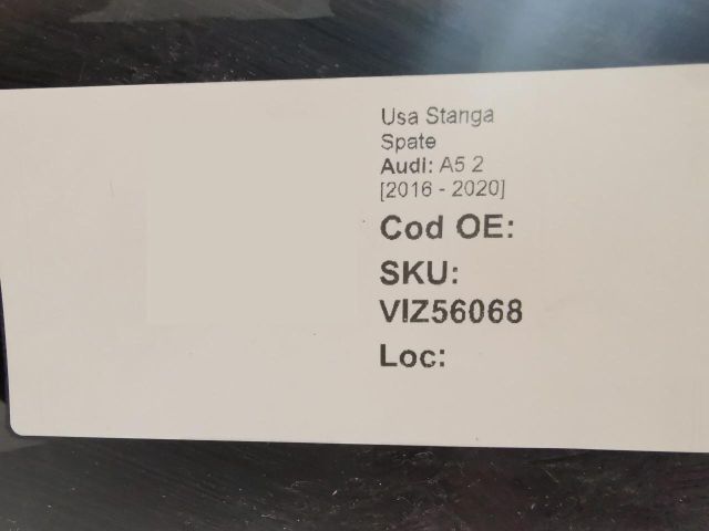 bontott AUDI A5 Bal hátsó Ajtó (Üres lemez)