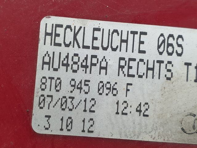 bontott AUDI A5 Jobb Hátsó Lámpa