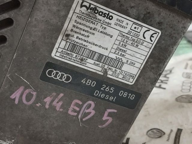 bontott AUDI A6 C5 Állófűtés (Részeivel)