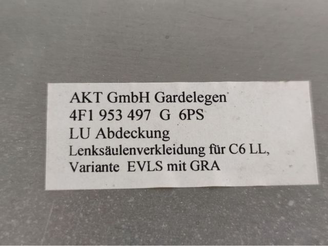 bontott AUDI A6 C6 Alsó Kormányoszlop Burkolat