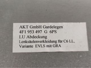 bontott AUDI A6 C6 Alsó Kormányoszlop Burkolat