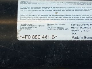 bontott AUDI A6 C6 Bal Oldallégzsák