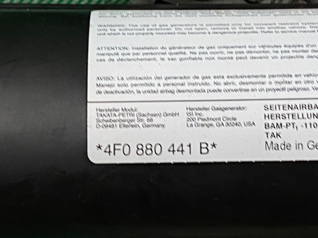 bontott AUDI A6 C6 Bal Oldallégzsák