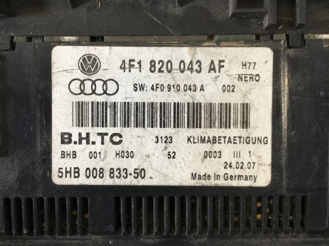 bontott AUDI A6 C6 Fűtéskapcsoló (digit klímás)