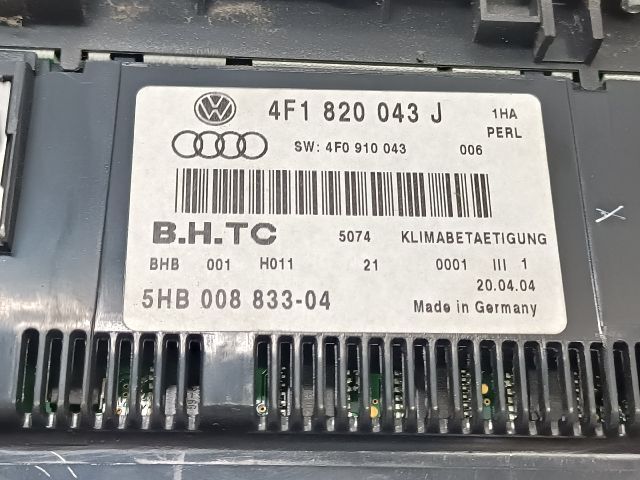 bontott AUDI A6 C6 Fűtéskapcsoló (digit klímás)