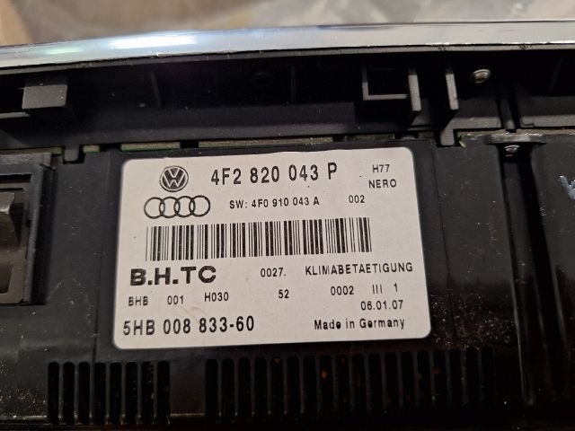 bontott AUDI A6 C6 Fűtéskapcsoló (digit klímás)