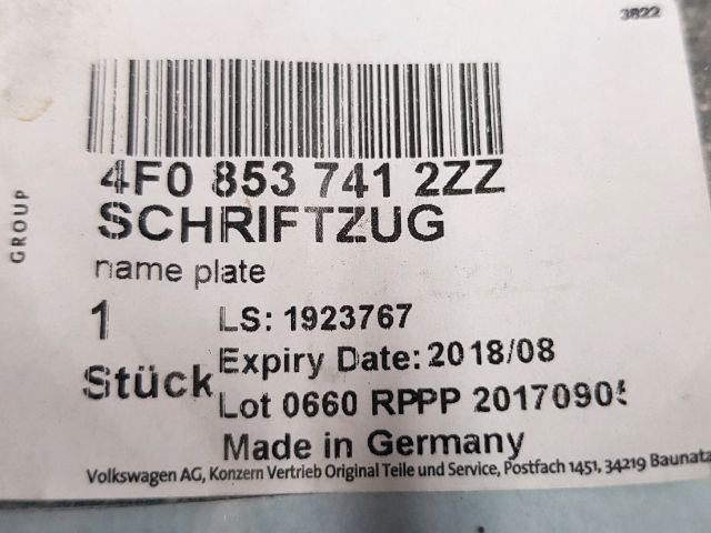 bontott AUDI A6 C6 Hátsó Embléma