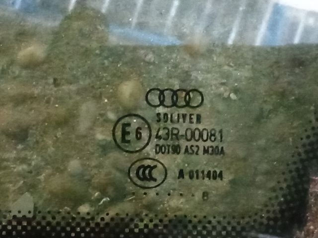 bontott AUDI A6 C6 Jobb hátsó Fixüveg (Ajtóban)
