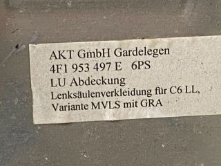 bontott AUDI A6 C6 Komplett Kormányoszlop Burkolat