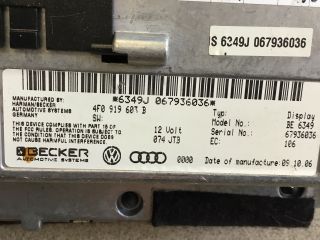 bontott AUDI A6 C6 Multifunkciós Kijelző