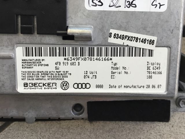 bontott AUDI A6 C6 Multifunkciós Kijelző