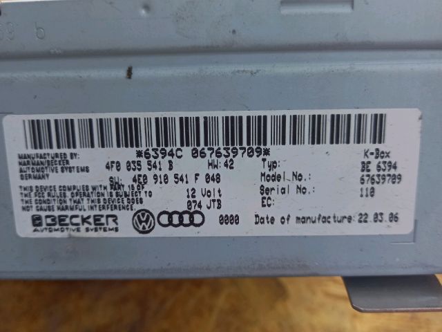 bontott AUDI A6 C6 Navigáció Elektronika