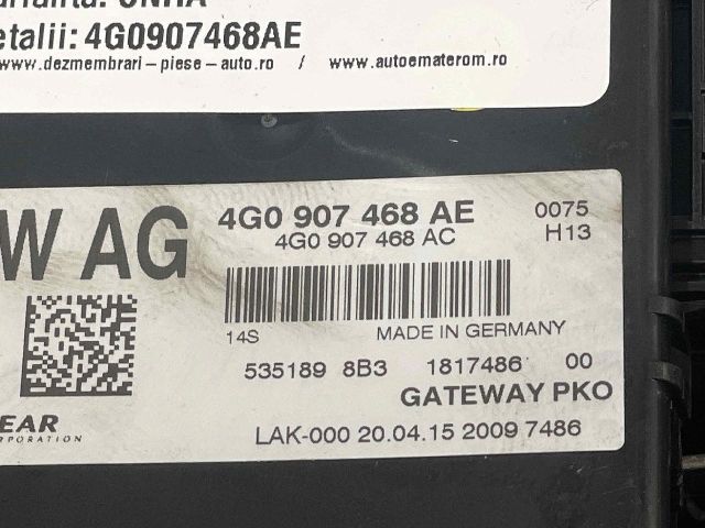 bontott AUDI A6 C7 Gateway Elektronika