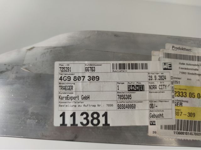 bontott AUDI A6 C7 Hátsó Lökhárító Merevítő (Fém)