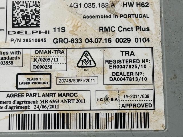 bontott AUDI A6 C7 Multimédia Vezérlő