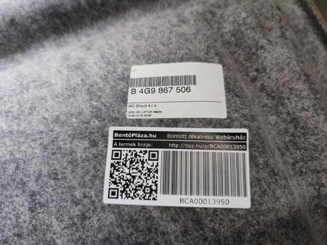 bontott AUDI A6 C7 Tetőkárpit