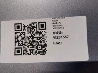 bontott AUDI A7 Jobb hátsó Ajtó (Üres lemez)