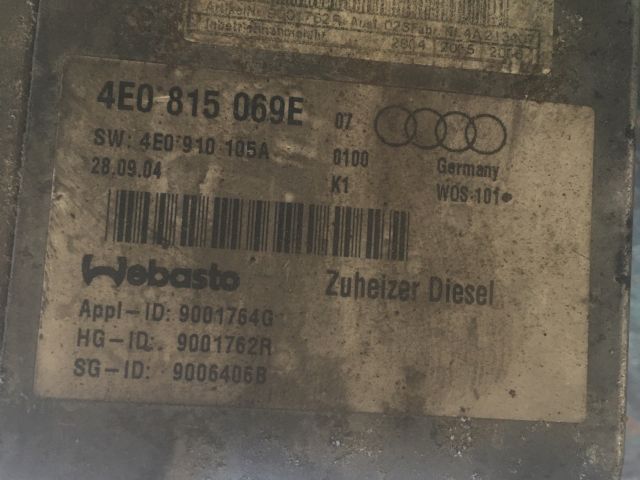 bontott AUDI A8 Állófűtés (Részeivel)