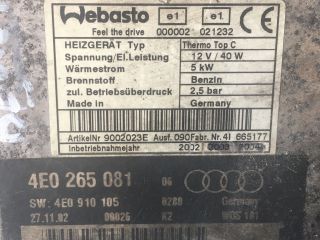 bontott AUDI A8 Állófűtés (Részeivel)