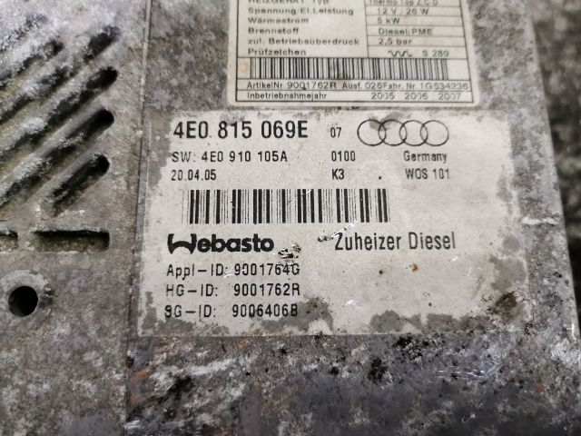 bontott AUDI A8 Állófűtés (Részeivel)